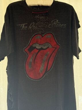 Custom cut and bedazzled Rolling Stone T-shirt